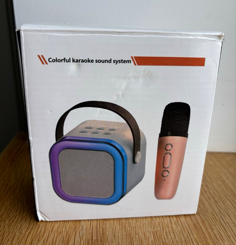 Pink portable karaoke - system,